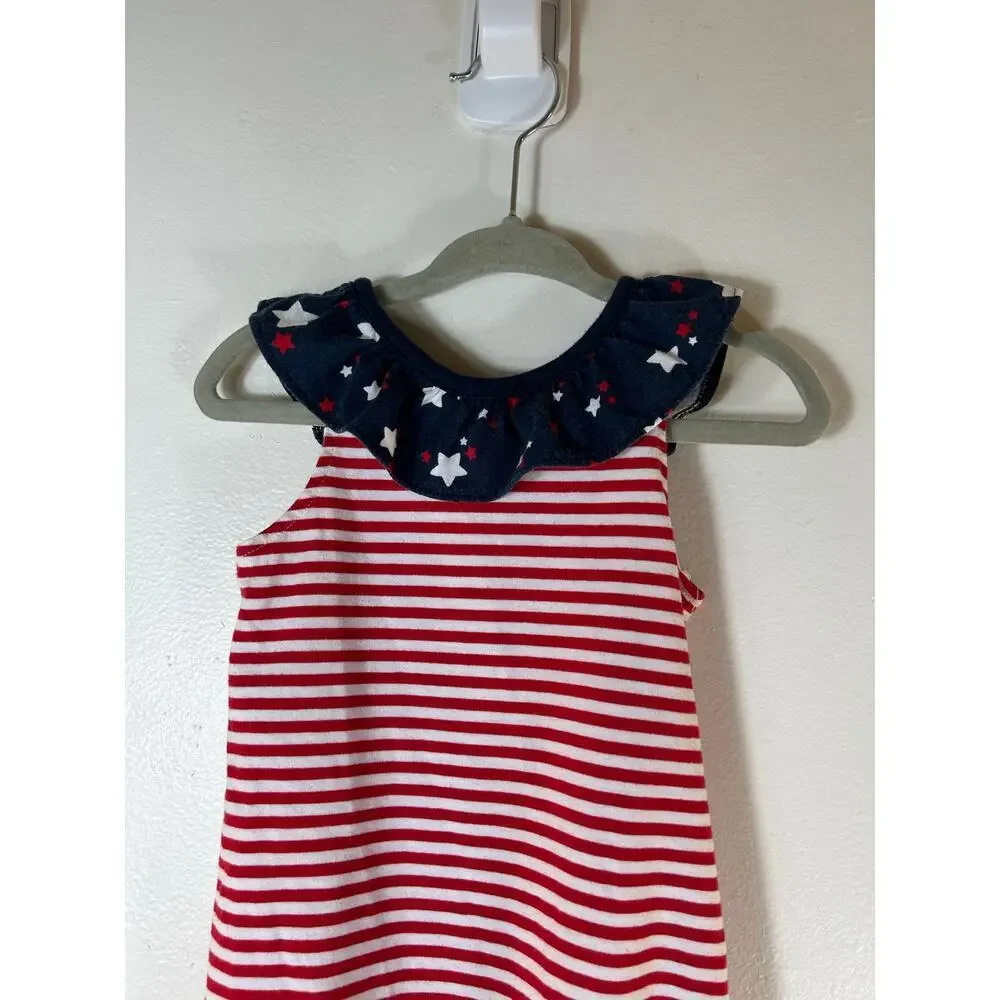 CELEBRATE PATRIOTIC Girl’s Sleeveless Romper / Size: 6-9 Months